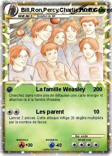 Pokemon Bill,Ron,Percy,Charlie,Fred,George et Ginny