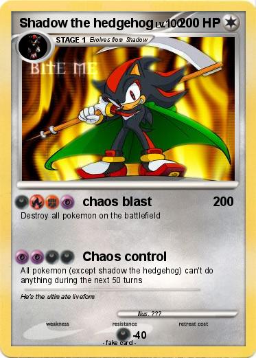 shadow the hedgehog pokemon cards