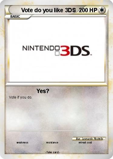 Pokemon Vote do you like 3DS