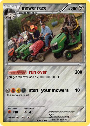 Pokemon mower race