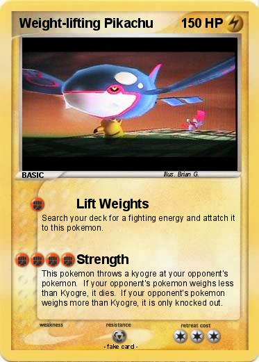Pokemon Weight lifting Pikachu
