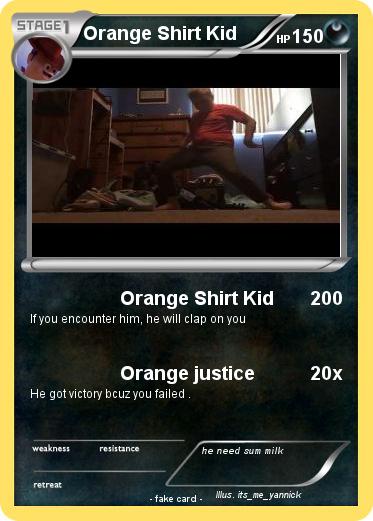 Pokemon Orange Shirt Kid 6