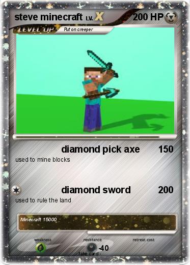 minecraft steve with diamond pickaxe