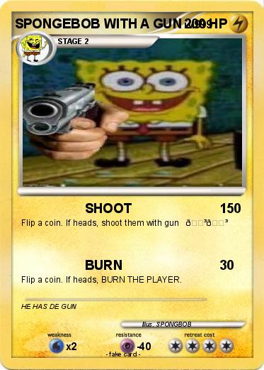 cool spongebob with a gun