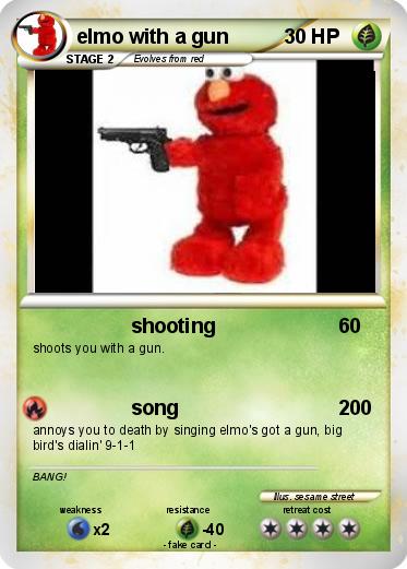 Pokemon elmo with a gun 4