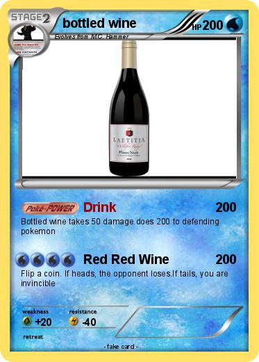 Pokemon bottled wine