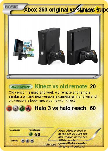 Pokemon Xbox 360 original vs slim vs super