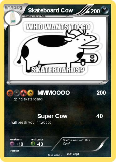 Pokemon Skateboard Cow