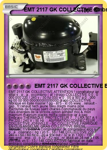Pokemon EMT 2117 GK COLLECTIVE Embraco