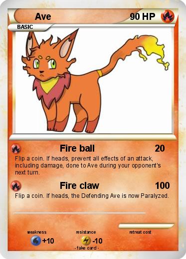 Pokémon Ave 6 6 - Fire ball - My Pokemon Card