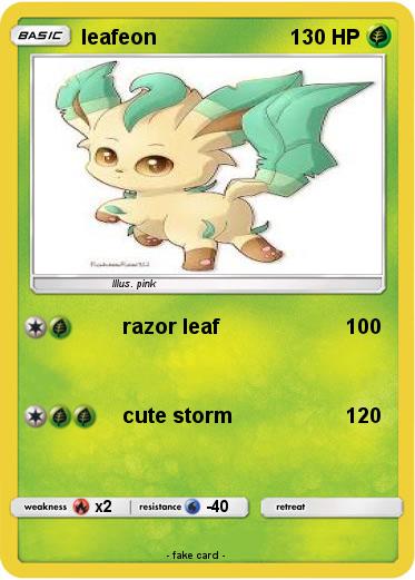 Pokémon Leafeon 652 652 Razor Leaf My Pokemon Card