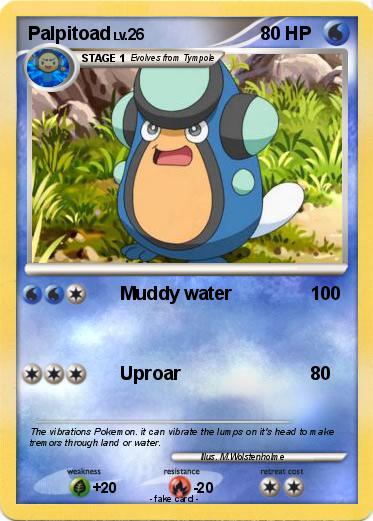 Pokémon Palpitoad 27 27 - Muddy water - My Pokemon Card