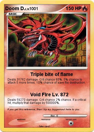 Pokémon Doom D Triple Bite Of Flame My Pokemon Card