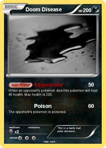 Pokémon Doom Disease Regenerate My Pokemon Card