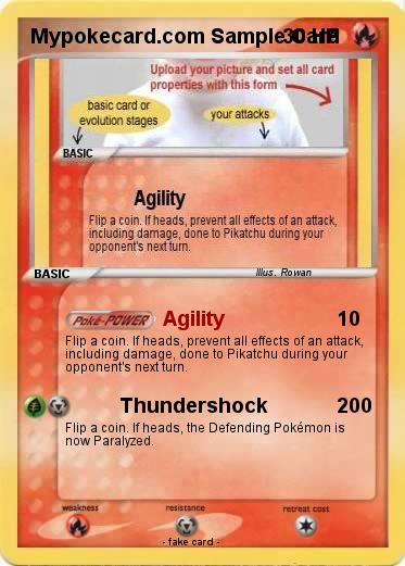 Pokemon Mypokecard.com Sample Card