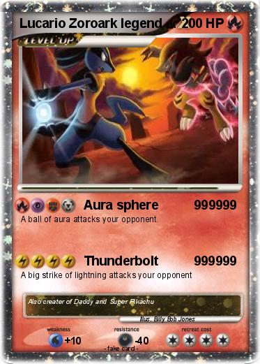 Pokémon Lucario Zoroark legend - Aura sphere 999999 - My Pokemon Card