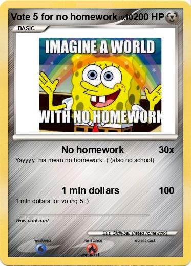 Pokemon Vote 5 for no homework