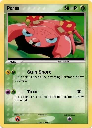 Pokémon Paras 28 28 Stun Spore My Pokemon Card