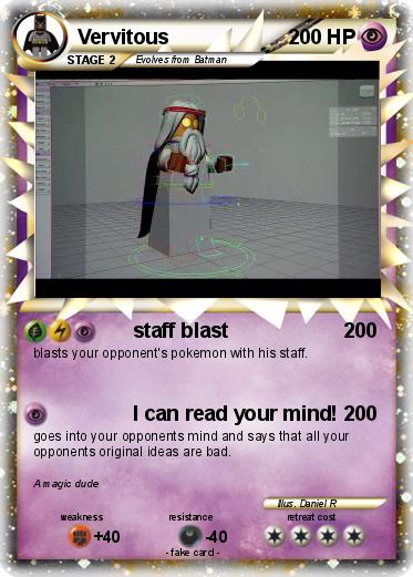 Pokémon Vervitous - staff blast - My Pokemon Card